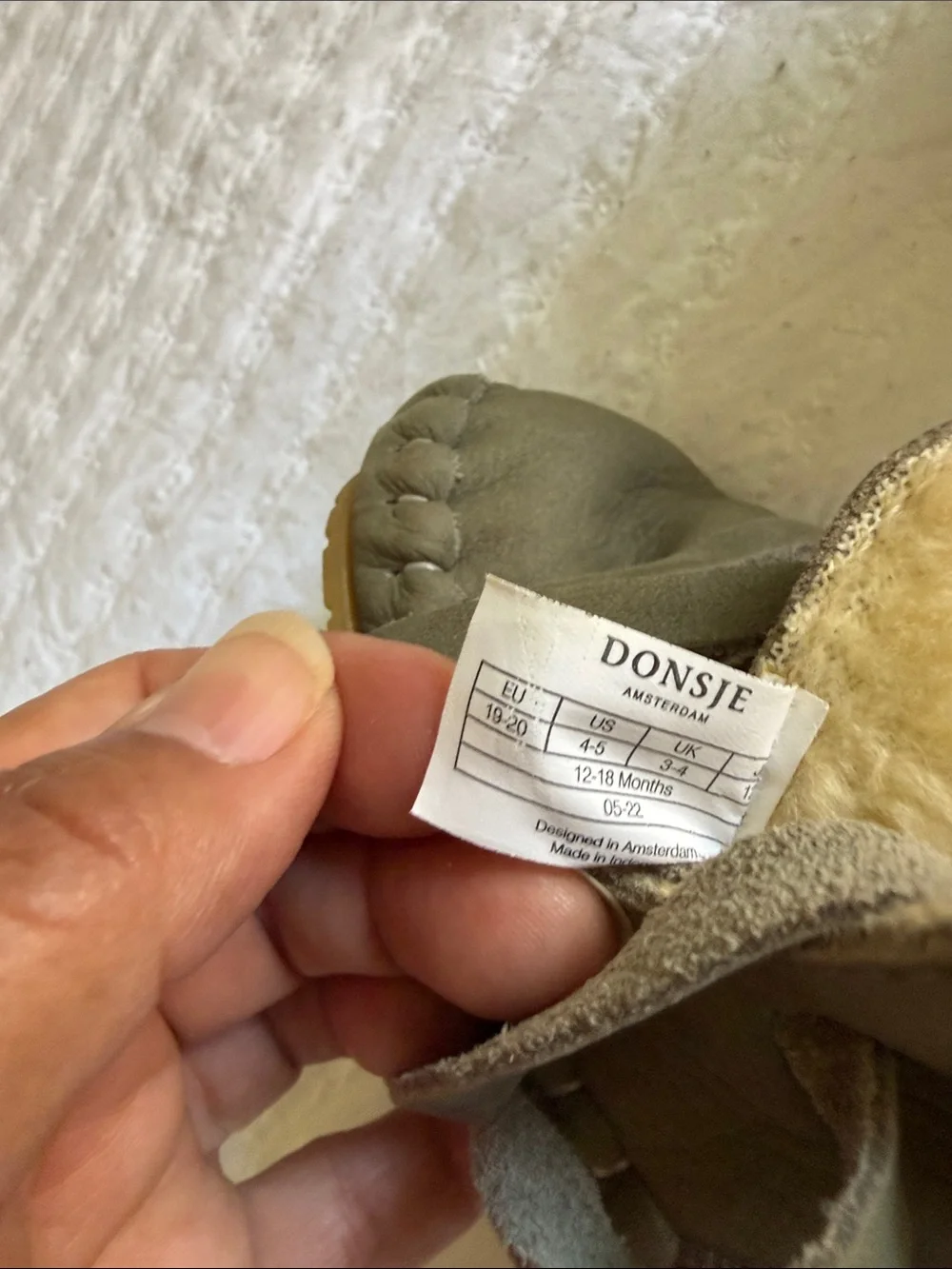 Kids Faux-Shearling Moccasin Boots in Olive